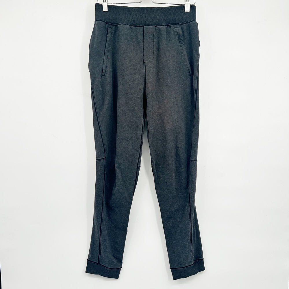 Lululemon Mens Heathered‎ Black Cross Cut Tapered Athleisure Jogger Pants Size S